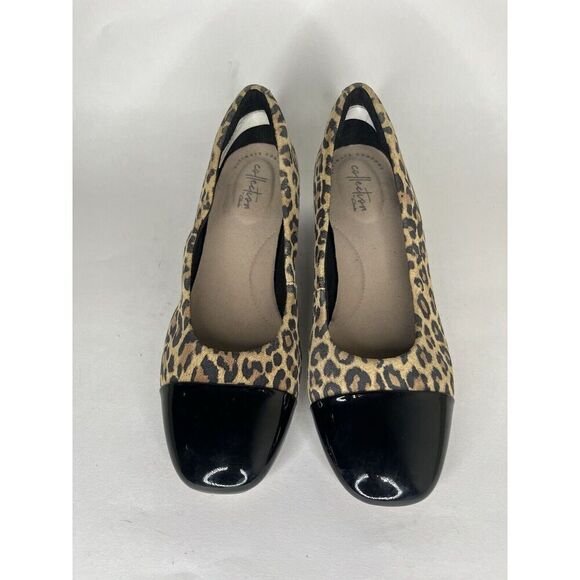 clarks collection womens shoes Pumps Heels Women Size 9M Animal Print - Picture 2 of 15